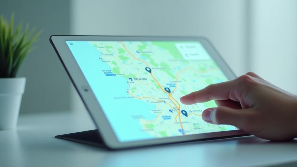 Exemple de carte interactive sur une tablette